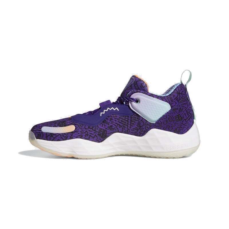 adidas阿迪达斯GV7264男篮球运动鞋紫色－浅橘黄－白色42.5码（双）