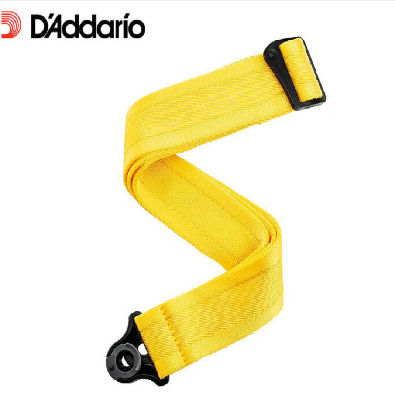 达达里奥电吉他电贝斯专用背带安全锁扣斜挎防脱免打孔肩带88.9-151.13CM可调节亮黄色 亮黄色（单位：条)