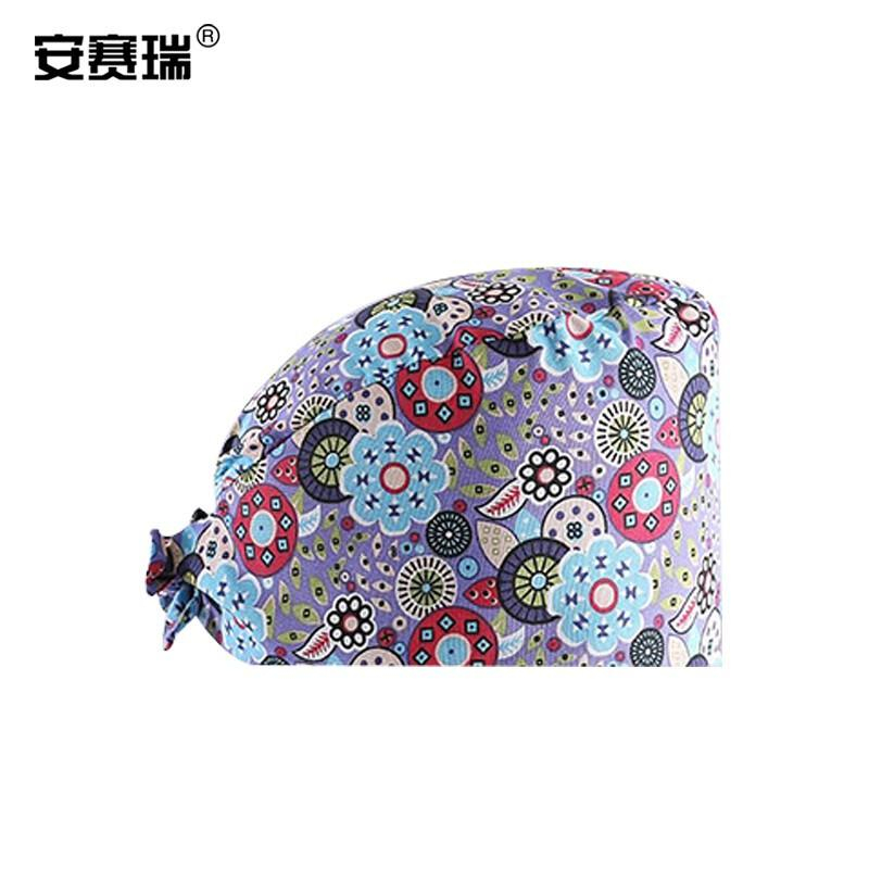 安赛瑞  300419 印花工作帽-材质：棉类混纺，尺码：均码，规格：小蓝花（4号）（单位：个）
