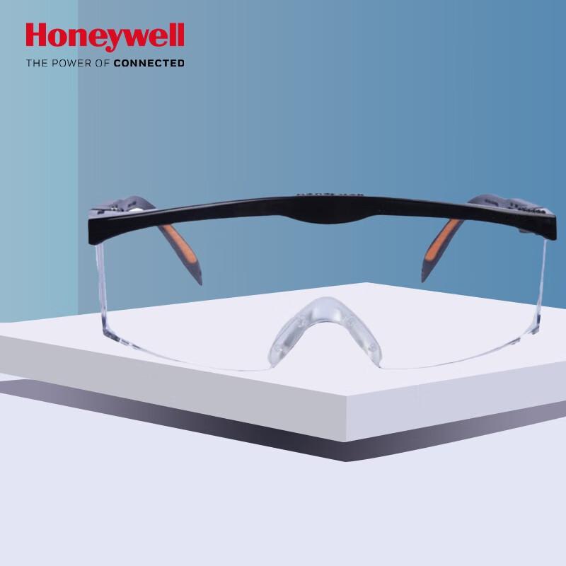 霍尼韦尔护目镜 1副 防护眼镜防尘防风透明黑框 100110（个）