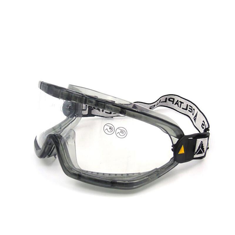 代尔塔101104护目镜高闭合PC防化眼镜防雾防飞溅弹性织物头带 1（副）