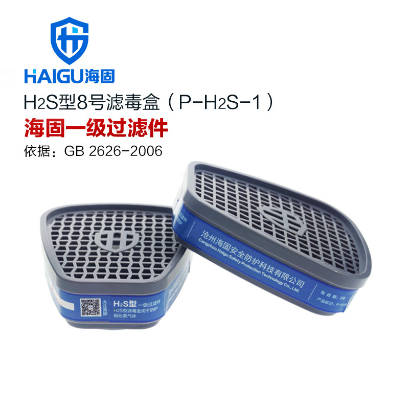 海固H2S型8号硫化氢滤毒盒P-H2S-1(对)