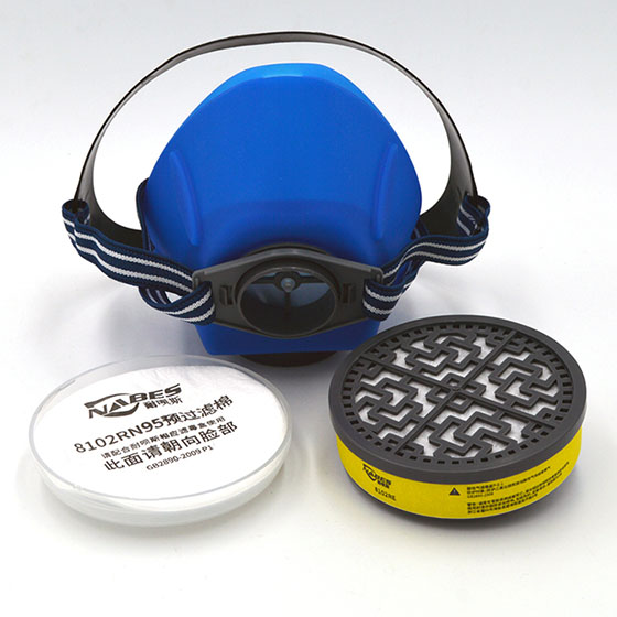 耐呗斯NBS8102RNE单滤盒防尘及防酸性气体面罩套装1套/盒（单位：套）