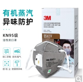 3M9541V耳戴式带阀KN95活性炭口罩(个)