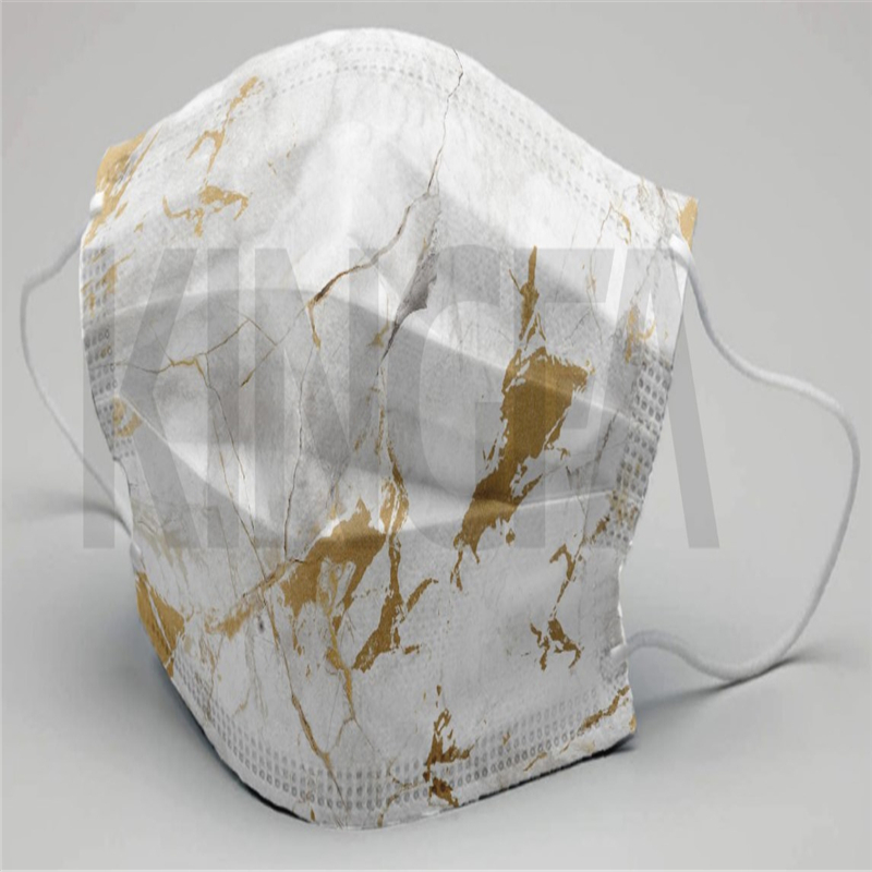 金发 ART－P12521(SW－LJYW) 艺术系列平面口罩（石纹－鎏金云纹） 独立包装，10个/盒，100盒/箱 高效低阻，气阻<25pa，BFE＞99%(单位:盒)