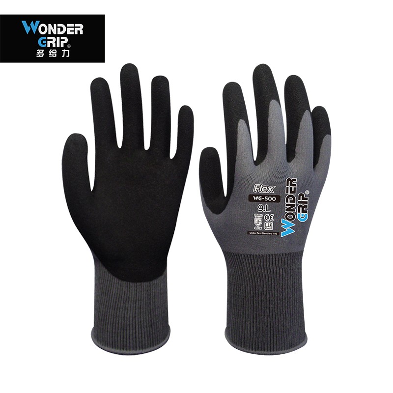 多给力(Wonder Grip)WG-500丁睛橡胶手套防滑耐磨透气劳保手套（副）