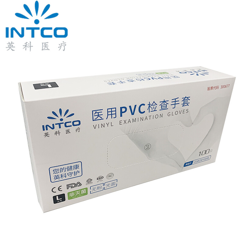 英科医疗INTCO一次性PVC检查手套食品加工餐饮厨房清洁家务手套 100只/盒 （盒）