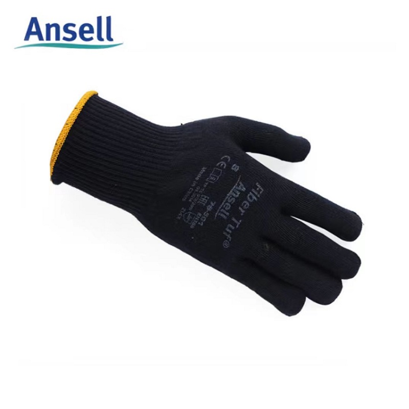 安思尔 76-501 聚酯纤维PVC点塑手套深蓝色8码【12双/包】（单位：包）