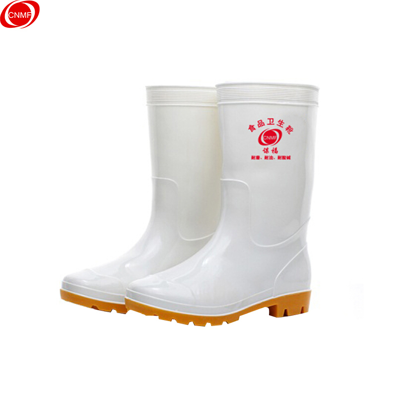 谋福CNMF白色食品卫生鞋靴 耐油耐酸碱劳保防护雨鞋水鞋雨靴水靴 35-45码（单位：双）