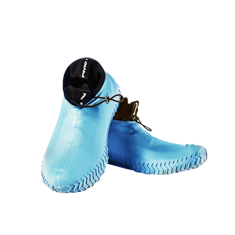 安赛瑞 27402 硅胶鞋套 雨鞋套雨靴套 硅胶加厚耐磨底纹防雨鞋防水鞋套 雨天防滑靴套 S码 蓝色(单位：双)