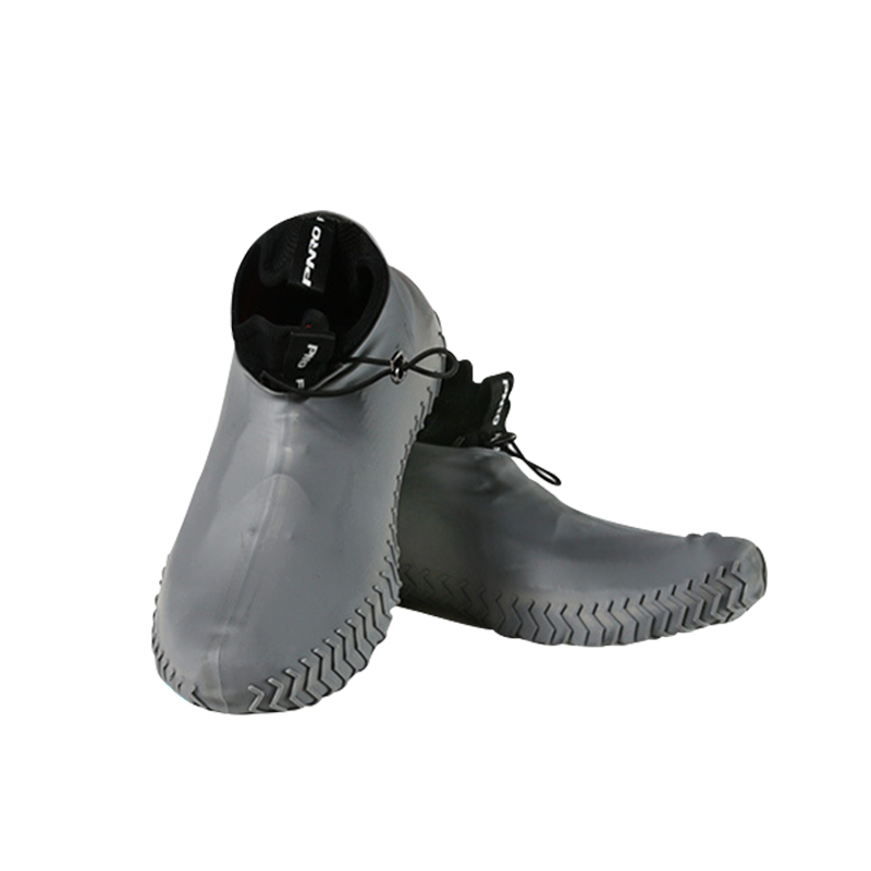 安赛瑞 27406 硅胶鞋套 雨鞋套雨靴套 硅胶加厚耐磨底纹防雨鞋防水鞋套 雨天防滑靴套 M码 灰色(单位：双)