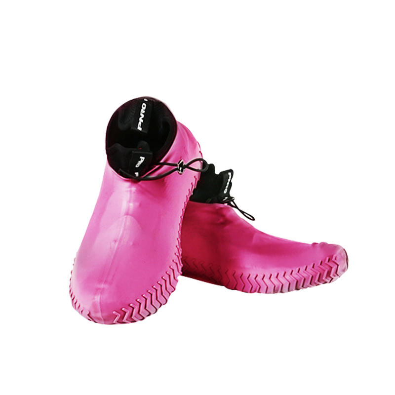 安赛瑞 27408 硅胶鞋套 雨鞋套雨靴套 硅胶加厚耐磨底纹防雨鞋防水鞋套 雨天防滑靴套 S码 粉色(单位：双)