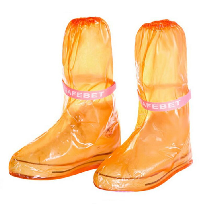 先锋连 防雨鞋套 43-45码 材质：PVC+魔术贴 高筒 防水 橙色(双)