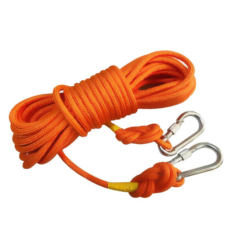 雅恪尚安全绳抢险救援工具包配件绳安全逃生绳缓降绳8mm钢丝芯10米带钢丝双钩（根）