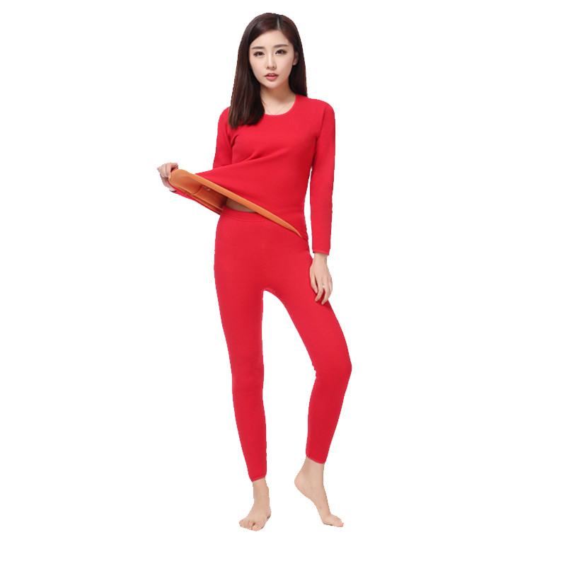 阿尼玛卿AW1702-1女款保暖内衣套装红色S(单位：件)