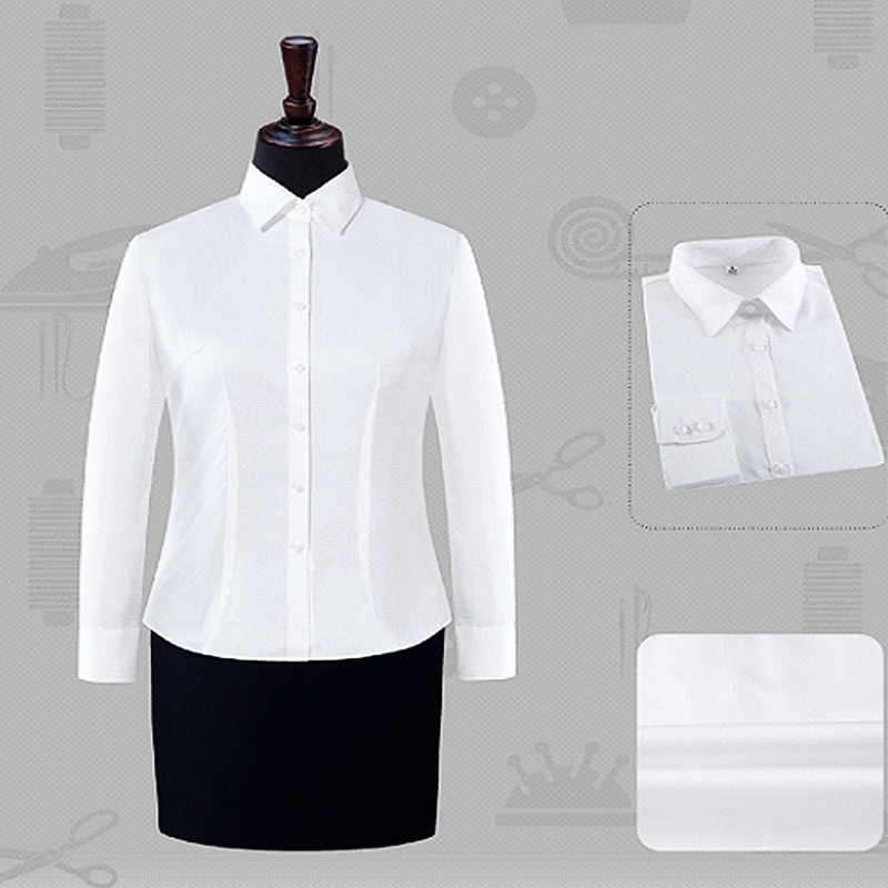 安企职业装 男/女 衬衫商务版 混号 60%棉，30%涤，10%天丝 白色