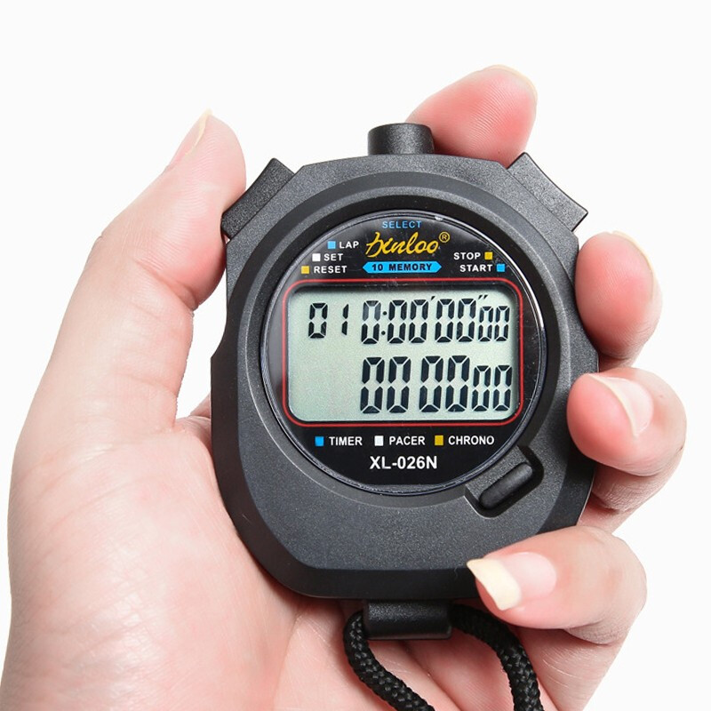 戈顿 GEDUN 秒表计时器 电子计数2排10道比赛运动会防水体育田径游泳户外运动健身训练多功能 黑色（个）