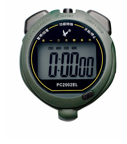 天福 秒表运动训练裁判表电子闹钟防水夜光计时器单排大屏显示PC2002EL（个）