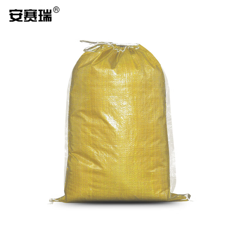 安赛瑞 2A00761 编织袋 抽绳束口覆膜防水蛇皮袋 物流快递打包收纳袋 60×100cm 10条 黄色 (包)