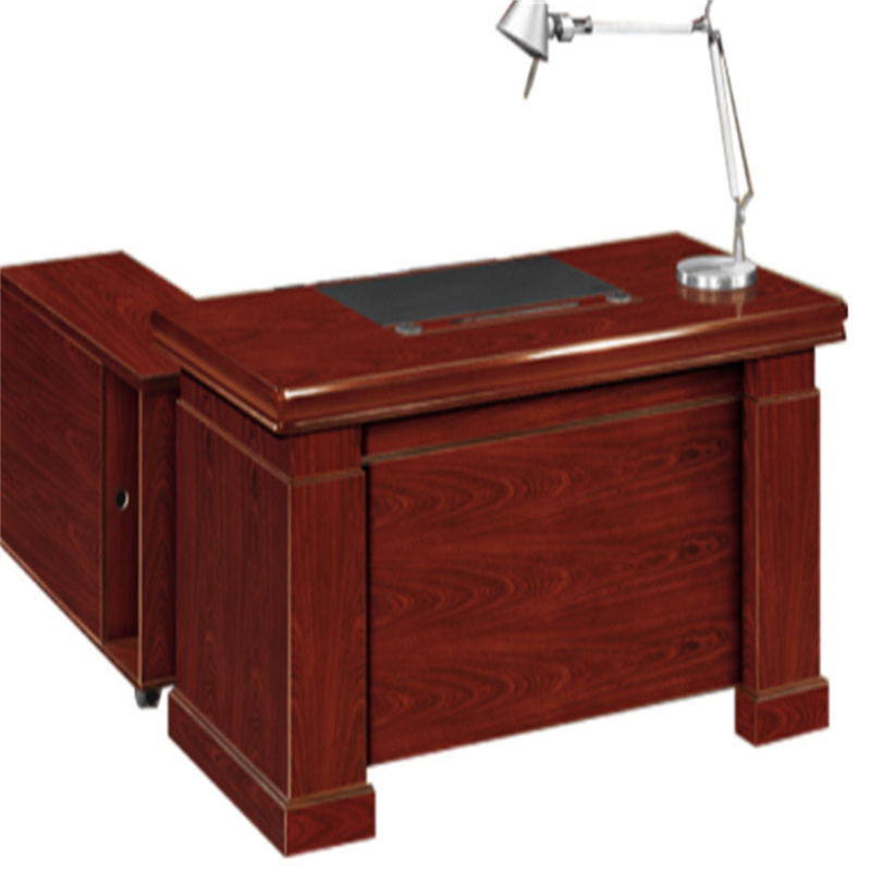 奈高办公桌经理桌油漆老板桌实木贴皮大班台简约现代主管桌1.6米含侧柜（个）