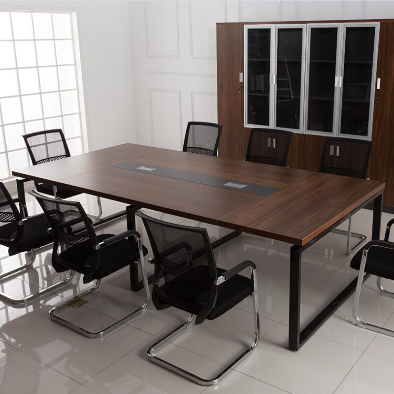 花行会议桌2.4*1.2M板式桌面钢架(张)