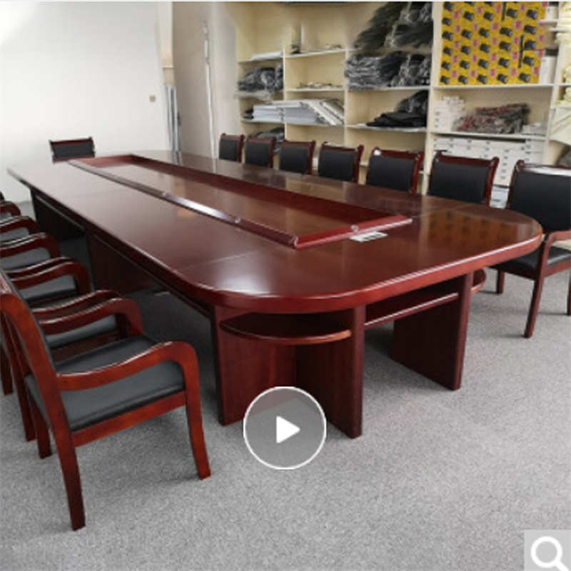 飞宇家具 4*2米 会议桌长桌大型培训桌洽谈桌多人开会桌椭圆形 胡桃木色（单位：张）