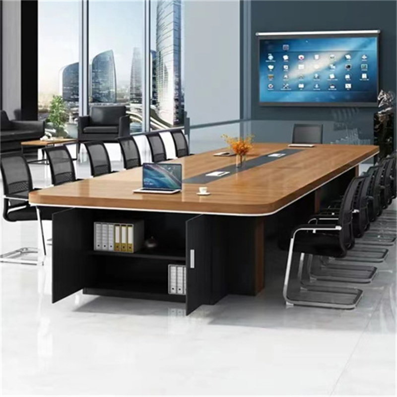 圣黎9*1.6米现代板式木质部分采用PVC封边会议桌棕色（单位：张）