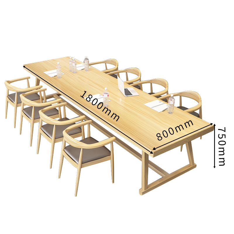 中伟 STC-333-04（1800*800*750mm）北欧实木办公桌椅原木会议桌长桌洽谈桌工作台长条桌（单位：张）