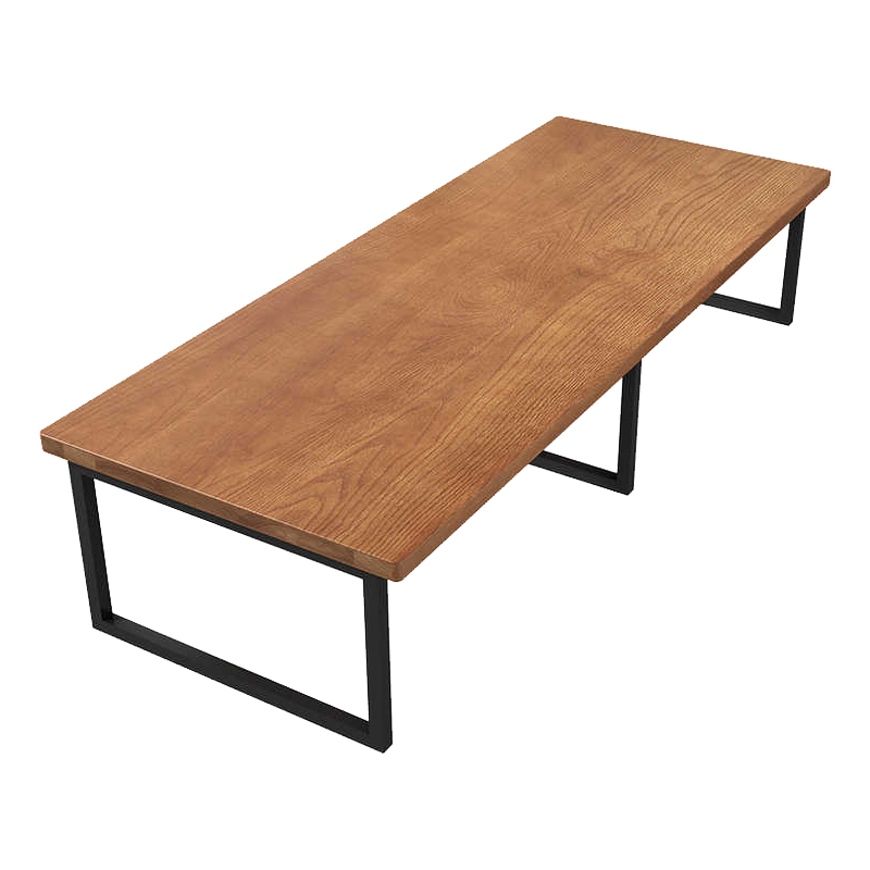 铭祖MZ-Z-183会议桌简约现代会议室接待钢木结合板式会议桌不含椅子胡桃色140*60*75cm（张）