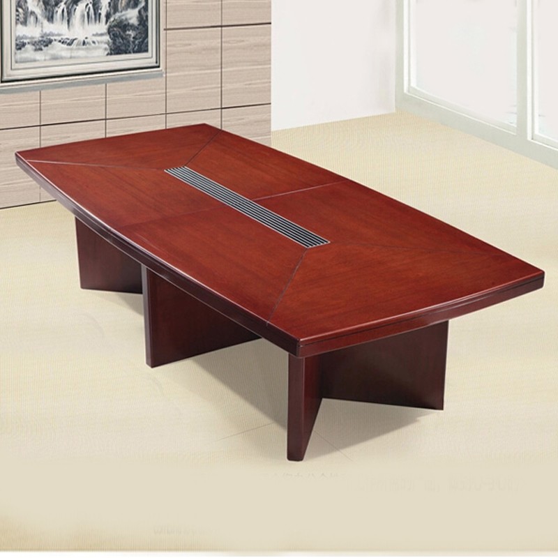 兰冉A-077椭圆形会议桌贴实木皮不含椅W3500*D1500*H760（张）