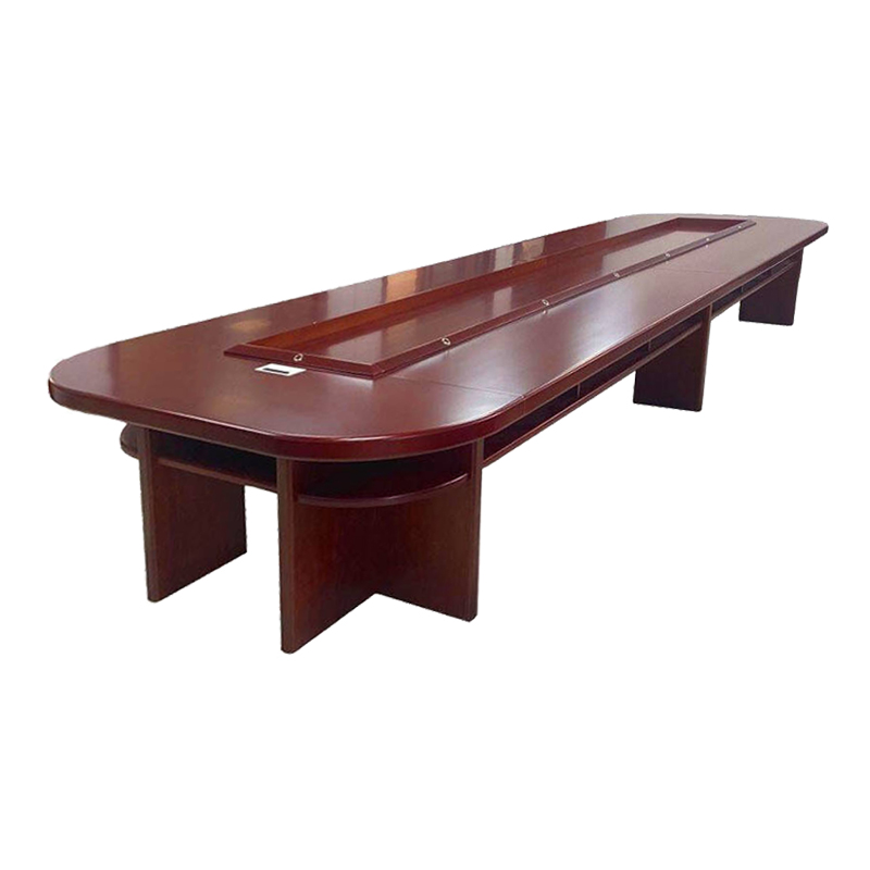 齐初QC-DHYZ-25会议桌长桌贴实木皮会议台洽谈桌不含椅子可定制红胡桃色350*160*76cm （张）