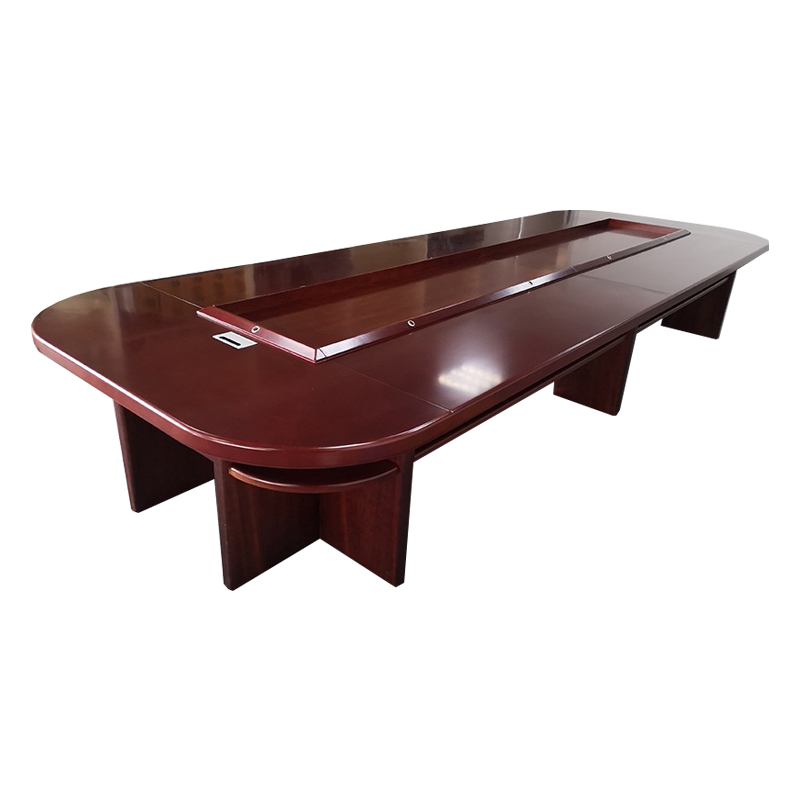 齐初QC-DHYZ-30会议桌长桌贴实木皮会议台不含椅子可定制红胡桃色700*200*76cm（张）