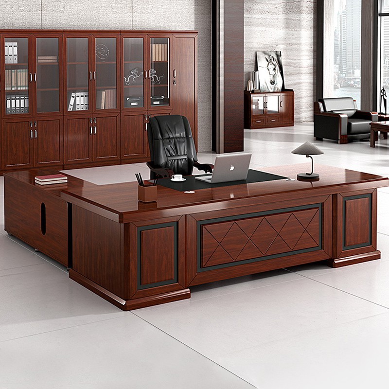 兰冉LR160中式老板桌大班台实木贴皮经理桌W1600*D800*H760（张）