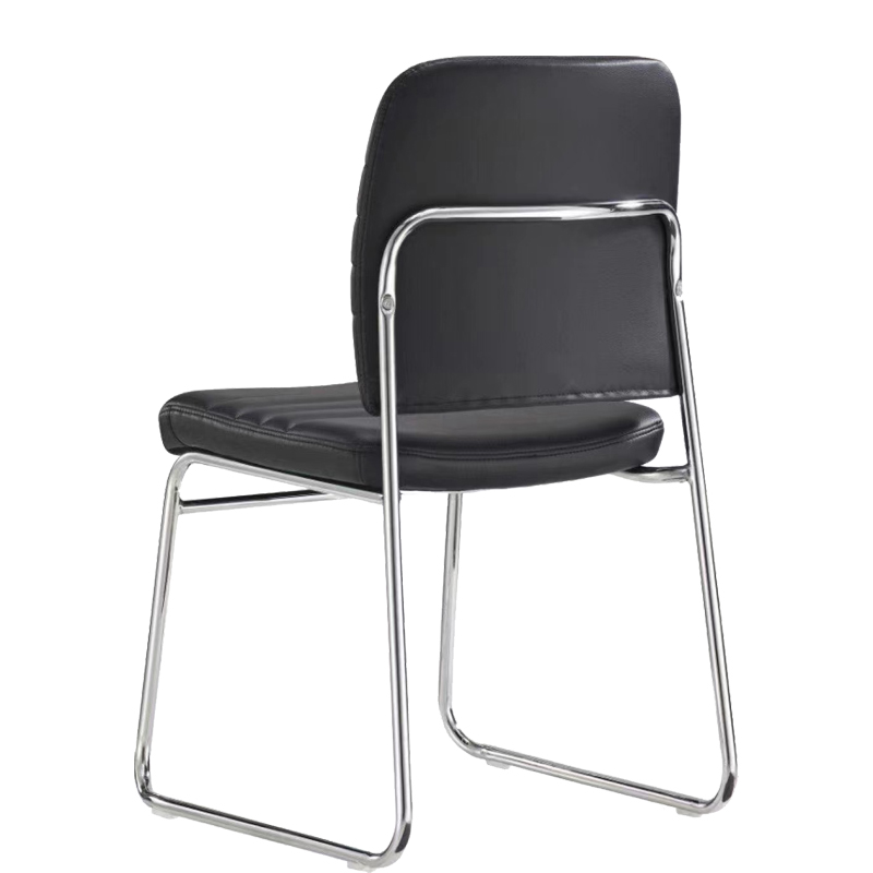 铭祖MZ－Y－109办公椅办公室工字皮椅可叠放钢制脚职员办公椅黑色56*48*85cm（把）