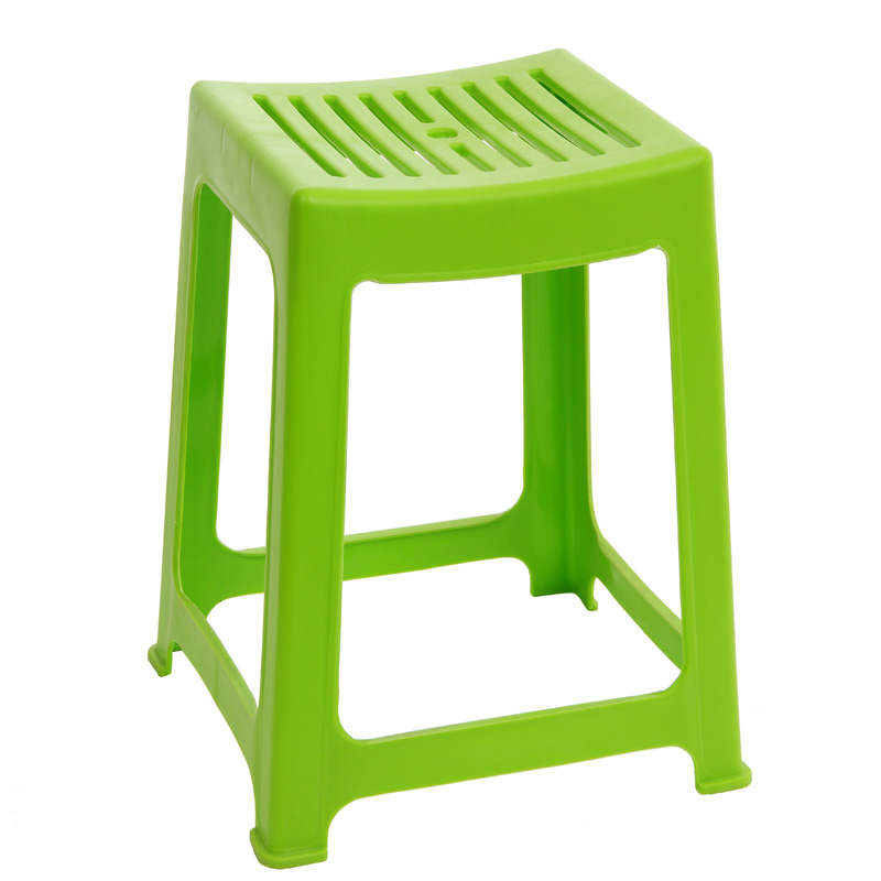 茶花（CHAHUA）塑料凳子时尚创意椅凳加厚方凳弧形塑料条纹高凳（把）