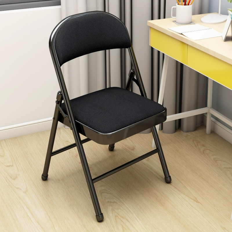 汇特益 简易凳子靠背椅子透气网布面 黑色 钢板加厚座黑架（单位：把）