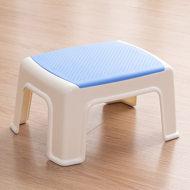好尔凳子家用板登客厅卧室换鞋凳防滑塑料凳子脚踏矮凳小号蓝色（个）