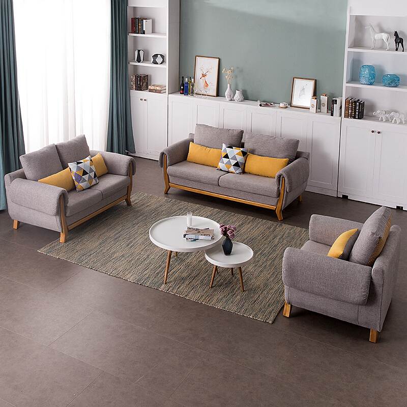 中伟客厅沙发现代简约布艺沙发北欧小户型沙发（套）