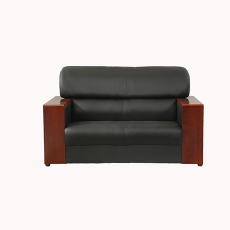 铭祖MZ-S-18皮质沙发办公沙发 办公室接待会客沙发 商务沙发不含茶几双人位黑色140*78*86cm（张）