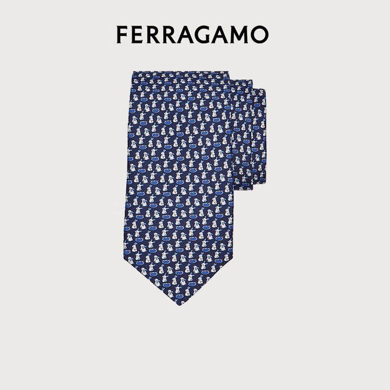菲拉格慕（FERRAGAMO）男士蓝色桑蚕丝领带 0757572（条）