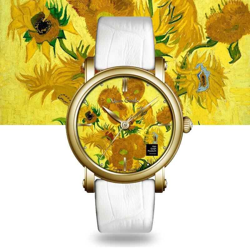 梵高（VanGogh）瑞士女士石英手表向日葵Lady 13-G黄色（块）