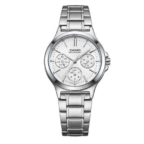 卡西欧（CASIO）LTP－V300D－7A手表石英女表钢带白色（计价单位：个）