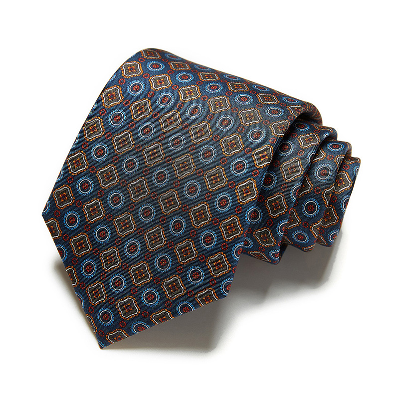 罗蒙99XC27L8S02888深蓝咖花礼盒装100%桑蚕丝领带150*8*3.5（单位：件）
