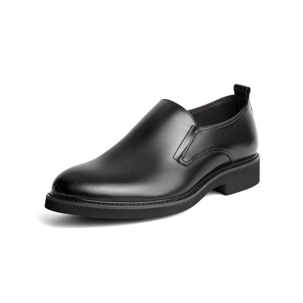 百丽德比鞋男2023春新商场同款牛皮革男商务正装皮鞋7CP02AM1（专款）定制库存 黑色 39码 (双)