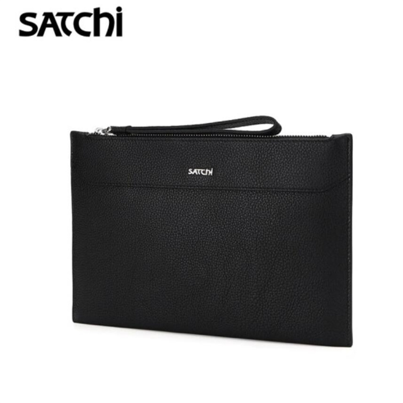 沙驰（SATCHI）FD12027-9H商务时尚男士手包牛皮手拿包黑色(个)