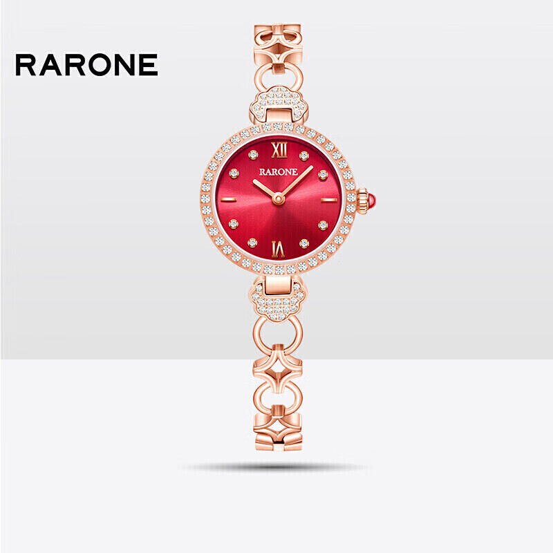 雷诺（RARONE）国潮手链式如意腕表中国红石英女士手表(单位：只)