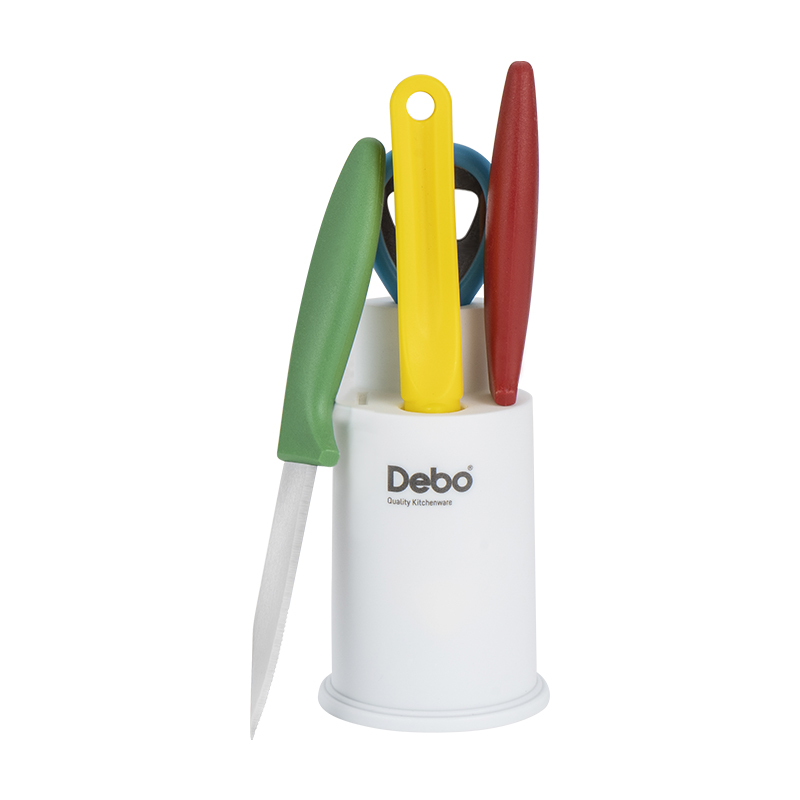 德铂（Debo）定制DEP-166格诺厨房小工具5件套瓜刨*1水果刀*2开瓶器*1刀座*1（单位：套）100套起订
