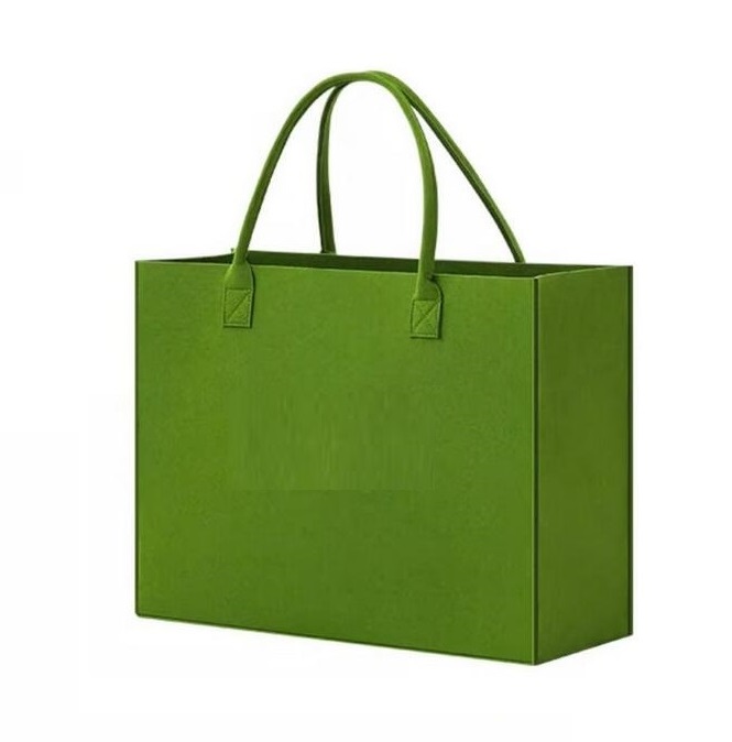 百信服毛毡手提袋 40*30*15cm /个（单位：个） 绿色 袋身LOGO 可定制 起订量 500个