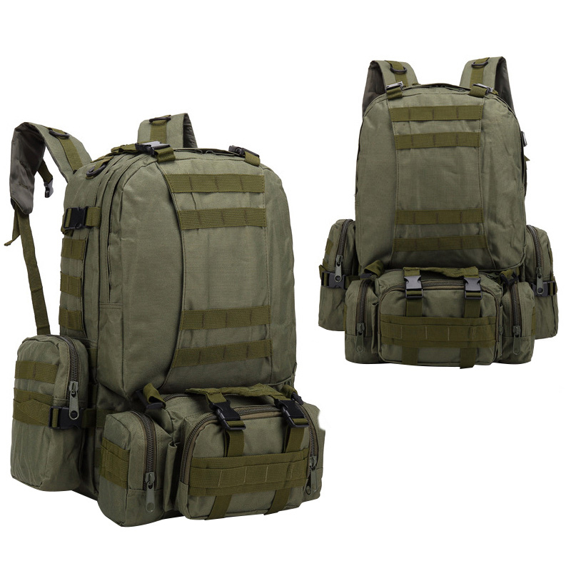 三极户外（Tri-polar）TP2023多功能战术登山包户外迷彩双肩背包组合包旅行包背包 军绿色（个）