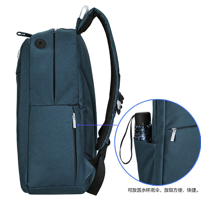 乐上（LEXON）双肩包男商务笔记本电脑包15.6/16英寸旅行防泼背包时尚书包蓝色(个)